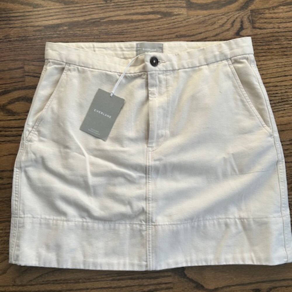 Everlane Women's Canvas Cream Colored skirt - Size 14